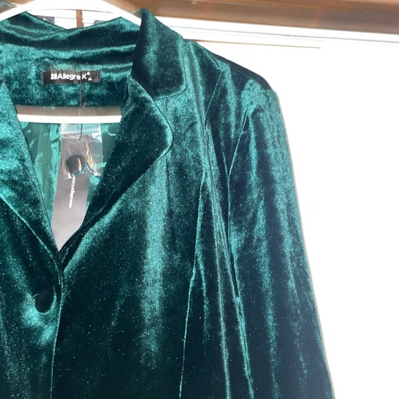 Alegra K Green Velour Blazer-XL - Picture 3 of 6